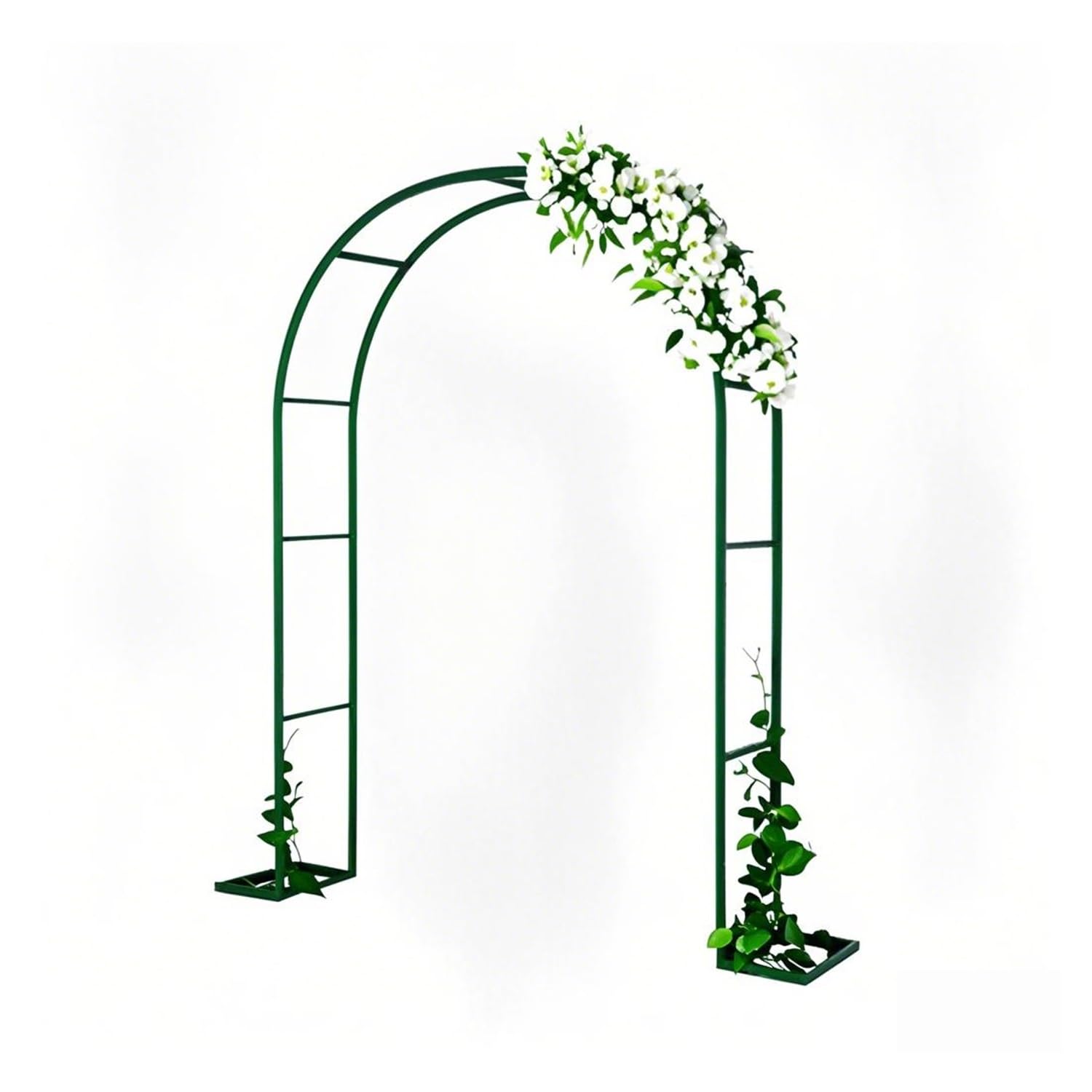 Czarny nierdzewny łuk różany łuk ogrodowy H 200 cm 220 cm 230 cm metalowa kratka różana z podstawą podpórka dla roślin pnących trwała kratka ogrodowa na winorośl i kwiaty