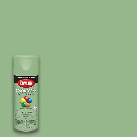 Krylon COLORmaxx Spray Paint and Primer in Satin Pistachio: A Vibrant Hue...