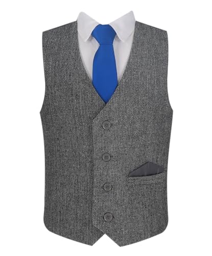 Ensemble de mariage pour garçon avec gilet formel en tweed chic