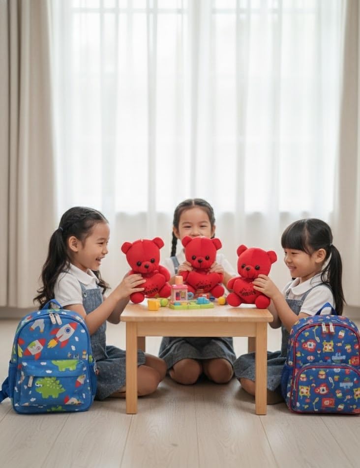 Image of Cute Plush Teddy Bear with Heart | Soft Stuffed Toy for Kids & Adults for Birthdays, Valentine's Day & Special Occasions (Color Will be Sent as per Availability in Stock)