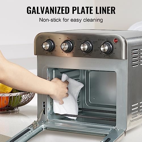 Image of VEVOR 7-IN-1 Air Fryer Toaster Oven, 18L Convection Oven, 1800W Stainless Steel Toaster Ovens Countertop Combo with Grill, Pizza Pan, Gloves, 6 Slices Toast, 10-inch Pizza, Home Use