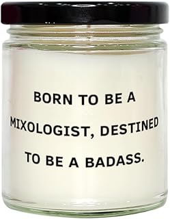 Funny Mixologist Scent Candle, Born to BE A Mixologist, Destined to BE A Badass, Sarcasm for Men Women from Friends, Scented Candles, Candle Gift Set, Aromatherapy Candles, Soy Candles, Best Scented