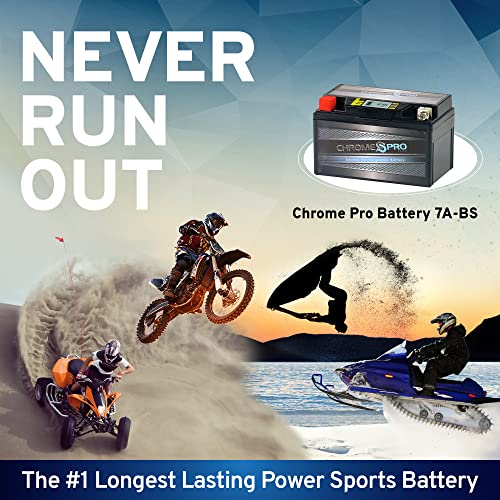 Chrome Pro Ytx7A-Bs Igel Maintenance Free Replacement Battery With Digital Display For Atv, Motorcycle, And Scooter: 12 Volts, .7 Amps, 6Ah, Nut And Bolt (T3) Terminal #TOP7