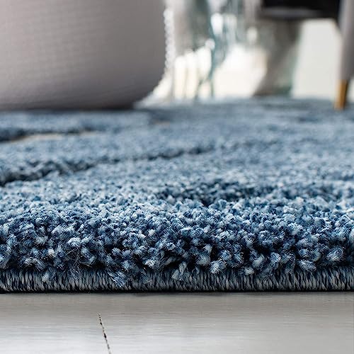 Image of Handwoven Microfibre 3D Rug for Living Room (Teel Blue & Ivory, 12 X 12 Feet (Square), Microfibre)