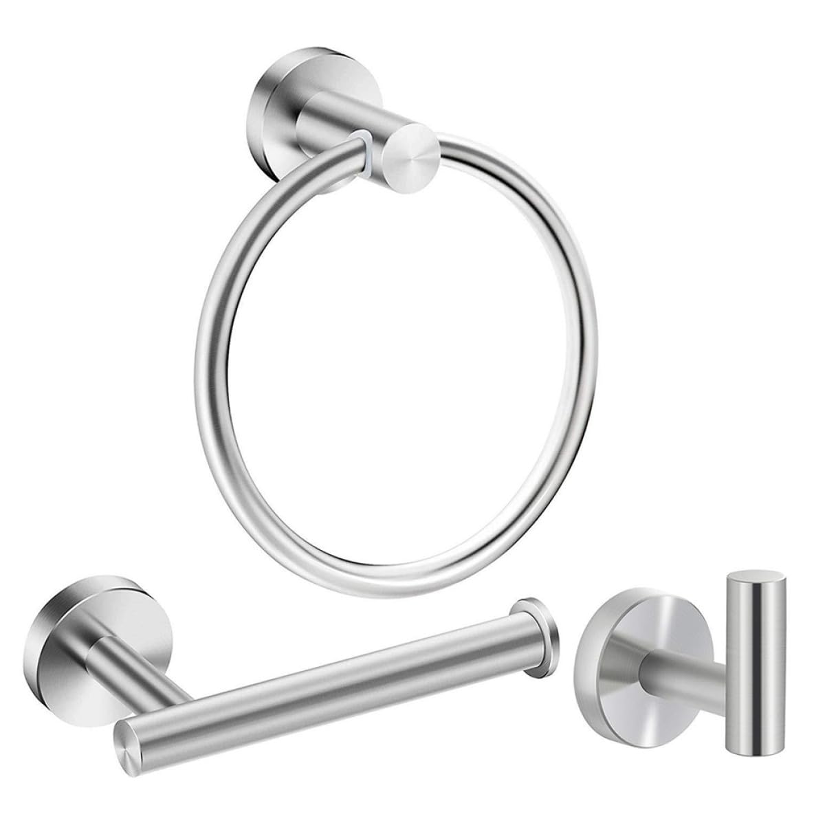 Toallero aro y portarrollos de acero inoxidable para renovar el baño familiar doméstico