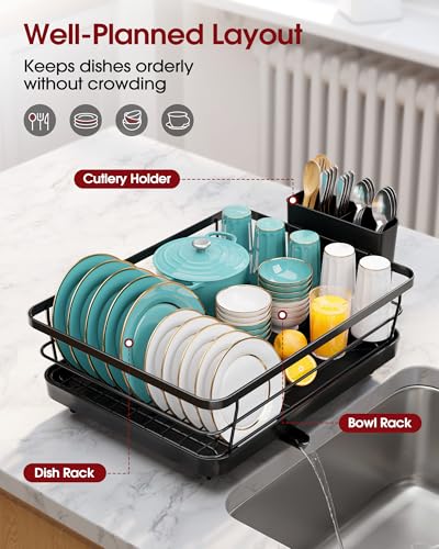 image for Sakugi Stainless Steel Dish Drying Rack for Kitchen Counter, Sink Orga