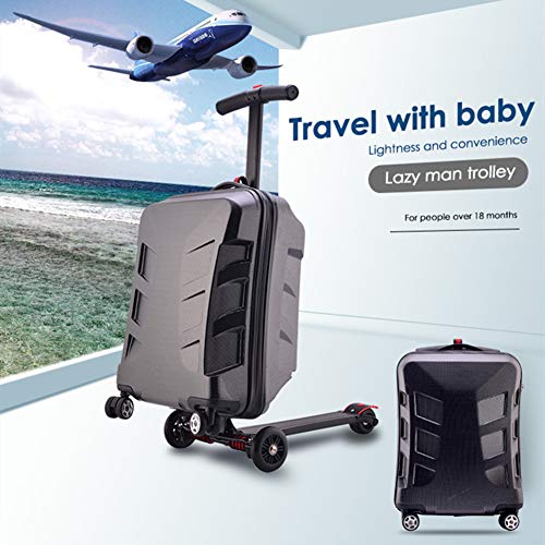 Hbiao Children's Luggage Suitcase, Kid's Riding Box Suitcase, Student Trolley Boarding Suitcase, Skateboard Trolley, Large-Capacity Travel Suitcase,Green #TOP1