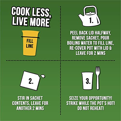 Chicken & Mushroom Pot Noodle Multipack - Pack of 12 x 90g Instant Pot Noodles with Topline Card. Chicken Soup Snack Pots Bulk Buy for Camping Food, Picnics or School Holidays. - Image 4