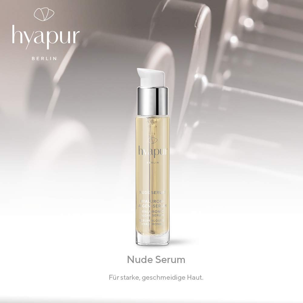 hyapur ® - NUDE Serum 15ml für glatte, gestärkte Haut und Anti-Aging mit Hyaluronsäure und Algenextrakten für Gesicht, Hals und Dekolleté - aus der Hyaluron Algen Serie