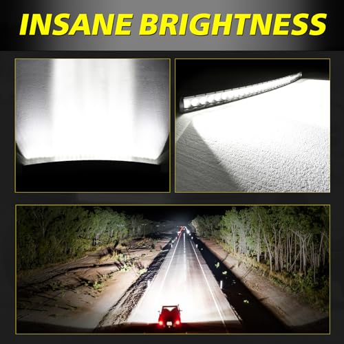 Image of 40 inch 21000LM Single Row Curved LED Light Bar w /Wiring Kit & Cover