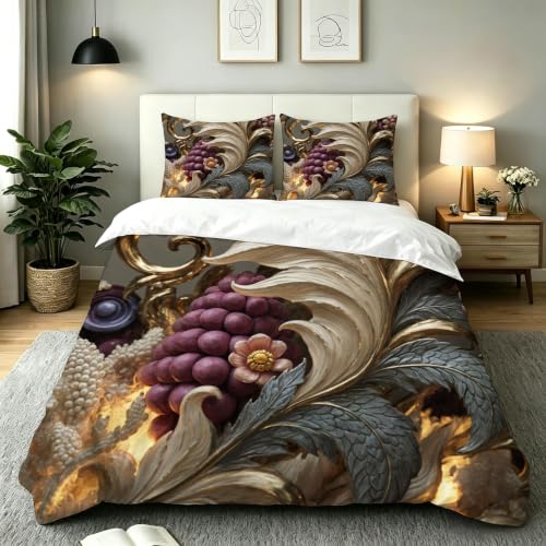 Housse de couette 140x200 beige parure de lit zippée microfibre infroissable - 2