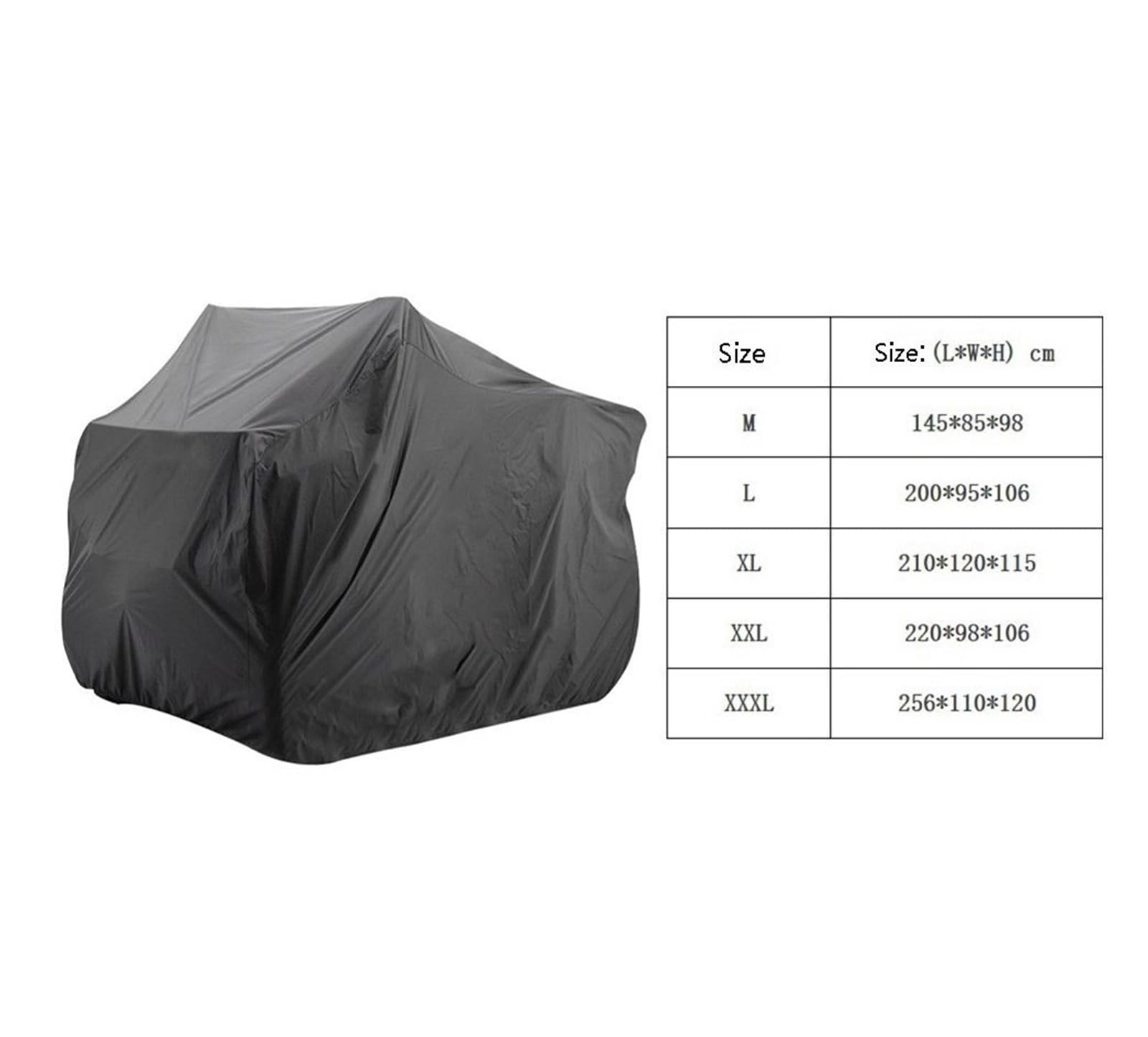 Motorrad Abdeckplane Outdoor Outdoor-ATV-Abdeckung, Allrad-Quad-Aufbewahrung, Allwetter-Schutzabdeckungen, Motorrad-Vollauto-Schutzzubehör(Black XL)