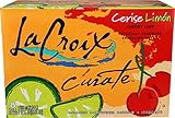 LaCroix Cúrate Cerise Limon Sparkling Water, Cherry Lime, Slim Cans, Naturally Essenced, 0 Calories, 0 Sweeteners, 0 Sodium, 12 Fl Oz (Pack of 8)