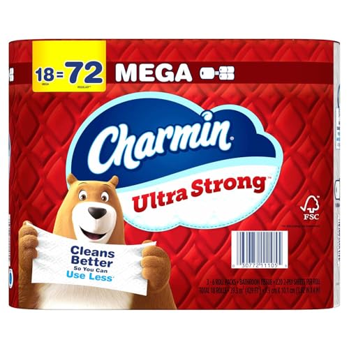 Image of Charmin Ultra Strong Toilet Paper 18 Mega Rolls, 220 Sheets Per Roll