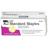 Charles Leonard Staples, Standard 26/6 Size, Chisel Pointed Carbon Steel, Silver, 5000/Box (84500)