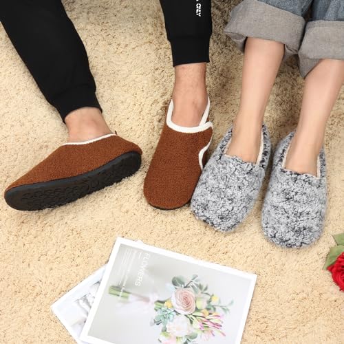 Image of Ibeauti Women Mens House Slippers Lightweight Comfy Barefoot Slipper Socks Rubber Sole House Shoes for Indoor /Outdoor Bedroom Travel