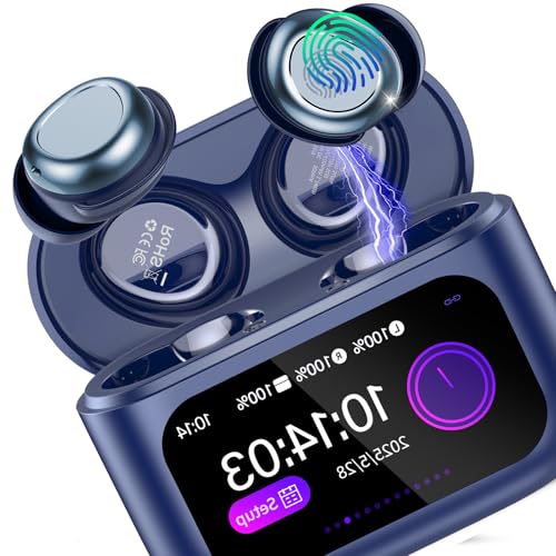 ZYHKON Wireless Ohrhörer für Seitenschläfer, Bluetooth Kopfhörer, Bluetooth 5.4 Schlafkopfhörer In Ear mit Touchscreen Blau