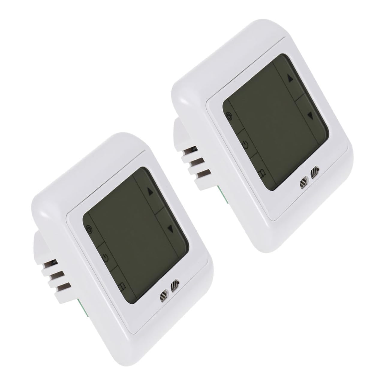 2 Stück Programmierbarer Digitaler Thermostat 220v für Heizung | Weißes PC Gehäuse, Tagesprogramm mit 6 Zeitabschnitten, Hohe Zuverlässigkeit