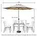 Abba 11ft Patio Umbrella Outdoor Umbrella Market Table Umbrellas with Push Button Tilt, Crank and 8 Sturdy Ribs for Lawn, Garden, Deck, Backyard & Pool, Beige