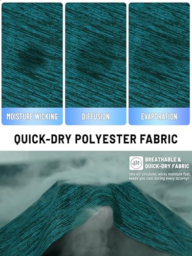 TACVASEN Herren Atmungsaktiv Laufshirts Sommer Lässige T-Shirts Schnell Trocknend Activewear-T-Shirts Sportshirt, Waldgrün, L