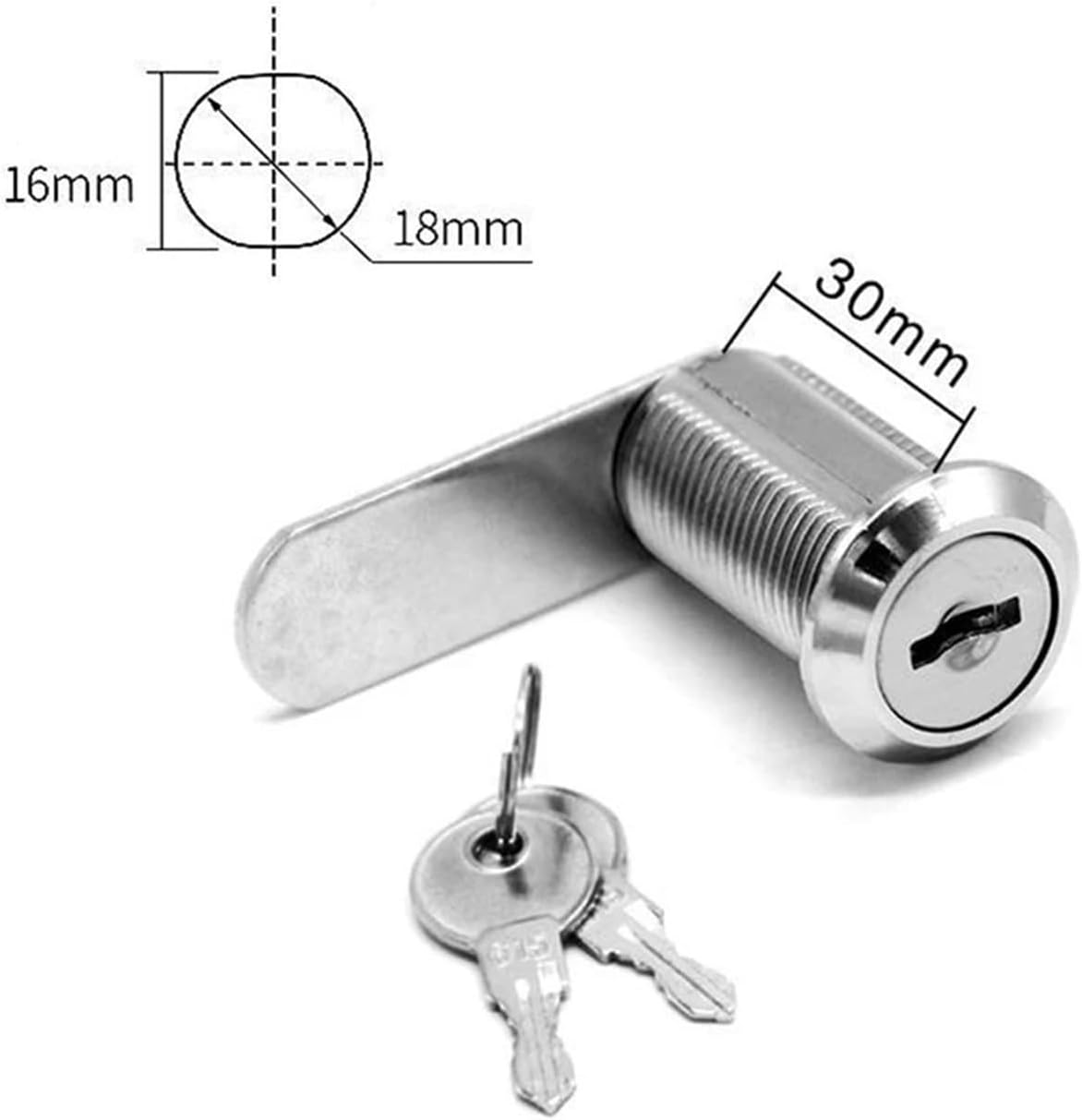 Cam Cylinder Locks Door Cabinet Mailbox Padlock Drawer Cupboard with Iron Key Furniture Hardware 1Pcs(30mm)