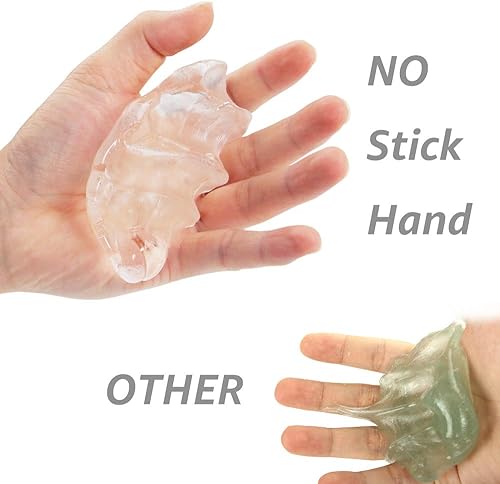 Miniatura 8 de MIASTAR - Masilla transparente, masilla de cristal, juguete elástico, slime crujiente, suave de cristal, masilla de descompresión, juguete de