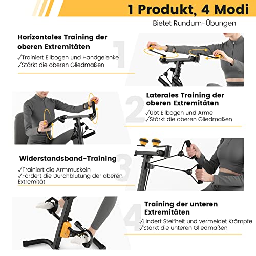 COSTWAY Pedaaltrainer, hometrainer, fiets, mini-stepper fitnessfiets, 9 standen verstelbaar en 53 x 43 x 73-102 cm, ideaal voor senioren - Afbeelding 4