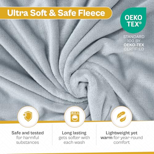 Manta Get Well - Manta Terapéutica - Manta Inspiracional para Mujeres/Hombres - Regalos de Pronta Recuperación - Abrigos Cálidos - Manta Suave de Forro Polar - Fortaleza - Pensamientos de Sanación (Forro Polar Gris 50x65) miniatura 3