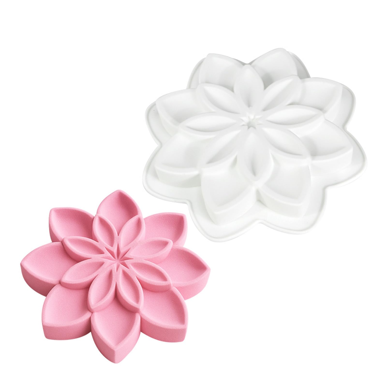 NVOQILIN Jasmine Flower Silicone Baking Molds for Mousses Cakes Plasters Dishwasher Safe Food Grade Flexible Flower Baking Molds
