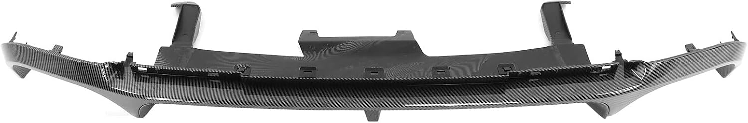 FREEMOTOR802 Compatible with 2013-2014 Ford Mustang Shelby GT500 Rear Diffuser Lip, GT500 Style Carbon Fiber Print PP Rear Bumper Molding Lip Lower Valance Diffuser W/ V1 Style Shark Fin