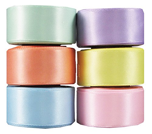 Grosgrain/Satin Ribbon Sets for Gift Package Wrapping, Hair Bow Clips & Accessories Making, Sewing, Craft Projects(6x5yd 7/8