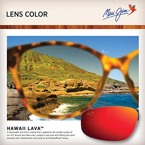 Maui Jim Men's And Women's Kaala Polarized Rectangular Sunglasses, Dark Gunmetal And Green/Hawaii Lava ™, Medium #TOP4