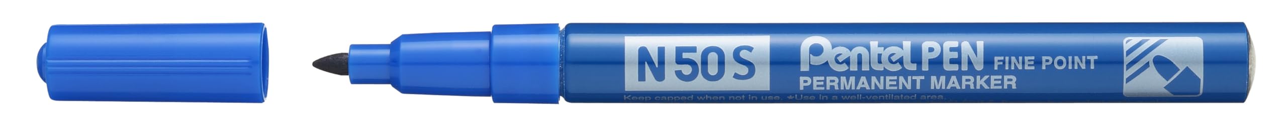 Pentel N50S Permanent Marker Fine - Blue / Single - Refillable Marker Pen