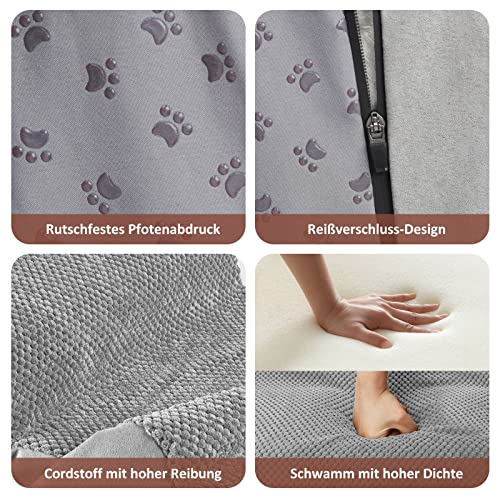Zvonema Hundetreppe, rutschfeste Haustiertreppe, Hundetreppe für Kleine Hunde und Katzen, Hunderampe aus Schaumstoff, Waschbar Katzentreppe, Tragbare Hunderampe für Bett, Couch und Auto