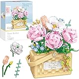 POSO ブロック フラワー 組み立て おもちゃ フラワーブーケ フラワーバスケット 鉢植え 盆栽DIY ローズ ロマンチック DIY 部屋 インテリア おしゃれ 大人 こども お祝い日 誕生日 記念日 バレンタインデー クリスマス プレゼント 美しいボックス付き ビルディングブロック愛好家への素敵なギフト (バラの花束)