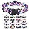 Dog Collar with Bohemia Floral Tribal Geometric Patterns Soft Ethnic Style Collar Adjustable for Small Medium Large DogsFloral PinkS