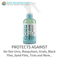 Vista 3 de Best Bee Brothers Shake + Shield No-See-Ums Gnat Spray – Spray corporal no graso fabricado con ingredientes a base de plantas, 8 onzas + 2 onzas.