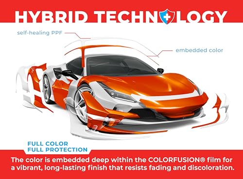 Image of ColorFusion PPF by VViViD, Gloss Flame Orange Dry Apply PPF Vinyl Car Wrap Roll 20ft x 5ft