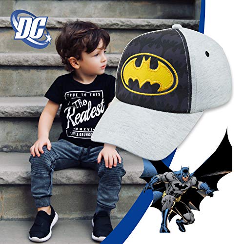 DC Comics Boys Baseball Cap, Batman Adjustable Toddler Hat, Ages 2-4 Or Boy Hats For Kids Ages 4-73