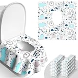 Toilet Seat Covers Disposable, 20 PCS Extra Large Waterproof Toilet Potty Seat Covers for Toddlers, Kids Potty Training, Potable Potty Seat Covers Travel Essentials for Airplane, Public Restroom,Trip