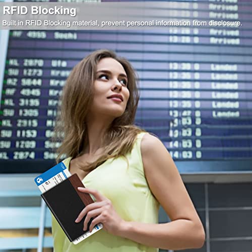 Fintie Suporte para passaporte, carteira de viagem fina com bloqueio de RFID, capa protetora para pa