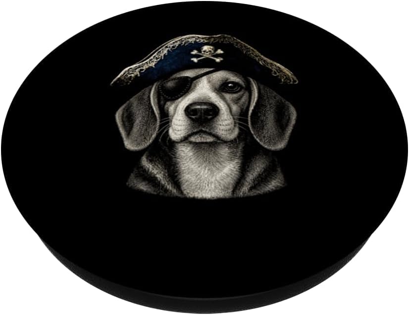 Beagle Dog Lover Pirate Dog Vintage Aesthetic Graphic PopSockets Adhesive PopGrip image 2