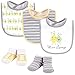 Hudson Baby Unisex Baby Cotton Bib and Sock Set, Main Squeeze, One Size