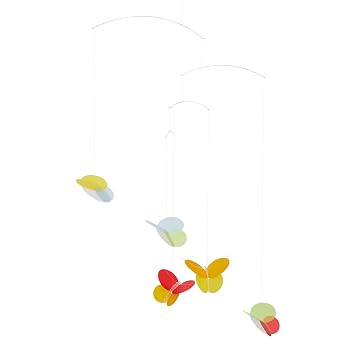 Butterflies Hanging Nursery Mobile - 26 Inches - High Quality Plastic - Handmade in Denmark by Flensted