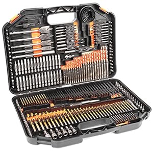 Terratek Kombinationsbohrer-Set, 246-teilig, inkl. HSS-Spiralbohrer, Titan-Spiralbohrer, Holzbohrer, Schraubendreher-Bits, Steinbohrer-Set und mehr, mit Bohrer-Sets, Aufbewahrungskoffer im