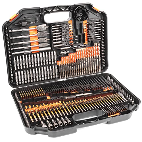 Terratek Kombi-Bohrer-Set mit HSS Titan-Spiralbohrern und Zubehör