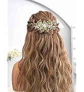 CASDRE Flower Bride Wedding Headpiece Gold Green Rhinestone Bridal Headband Leaf Hair Vine Hair A...
