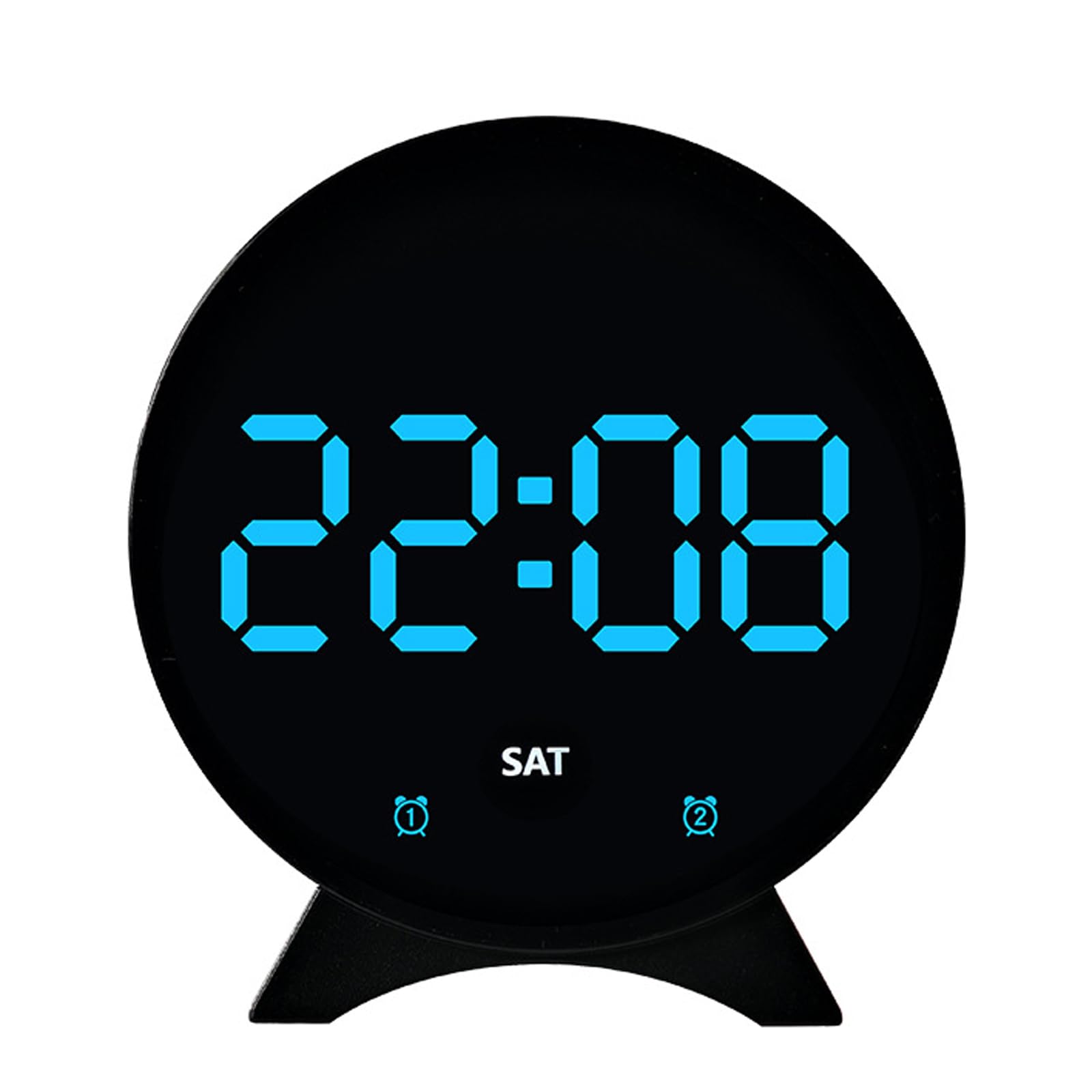 Tfaoys Black Shell Blue Lig Multifunction Alarm Clock With Large Led Display Environmental Monitored Feature House Decors Customizable Alarm Toning Clock