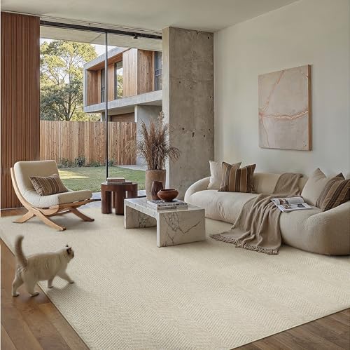Miniatura 7 de PureCozy Alfombra Exterior 200x300cm Salon Terraza Impermeable Taupe Antideslizante Lavable Interior Alfombras Habitacion Jardin Comedor Patio Dormitorio Aspecto Yute Tapete