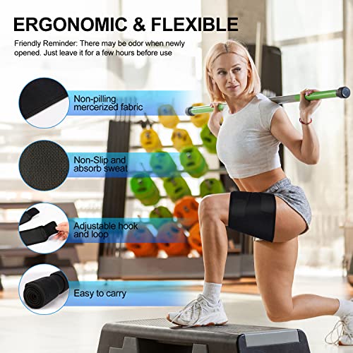 Supregear Thigh Wraps Support, Adjustable Compression Neoprene Thigh Sleeve Hamstring Quad Wrap Breathable Non-Slip Upper Leg Brace Leg Slimmer For Women Men Pulled Groin Muscle, Quadriceps, Black, M #TOP3